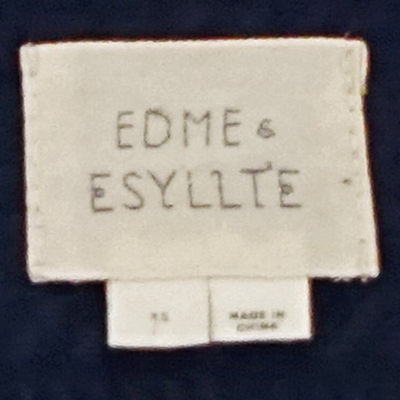 Edme & Esyllte for Anthropologie Embroidered & Lined Navy Blue Sweater Dress - Picture 7 of 9